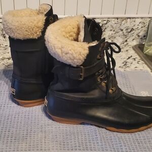 Women's Sperry Black Boat Boots